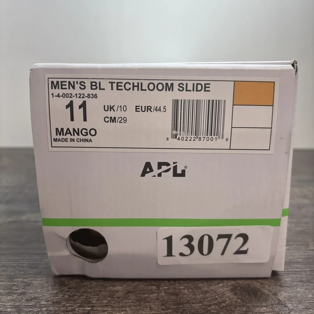 APL Slides Men's 11 BL TechLoom Mango Sandals $130‎ NEW Defect